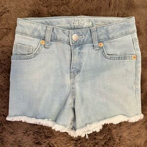 Cat & Jack Light Blue Frayed Shorts Size S